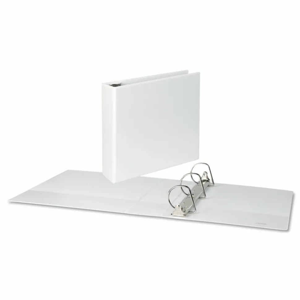Universal Slant D-Ring View Binder, 3 Rings, 3" Capacity, 11 x 8.5, White