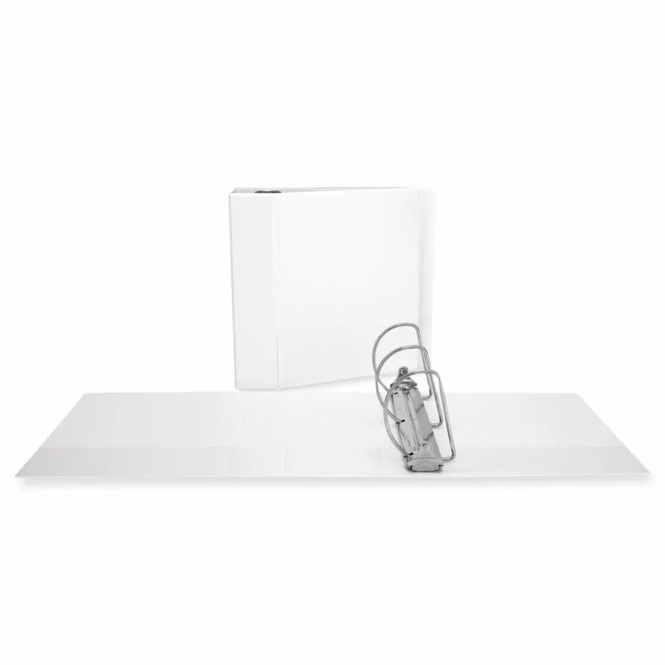 Universal Slant D-Ring View Binder, 3 Rings, 5" Capacity, 11 x 8.5, White