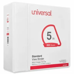 Universal Slant D-Ring View Binder, 3 Rings, 5