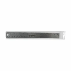 Universal Stainless Steel Ruler with Cork Back and Hanging Hole, Standard/Metric, 12