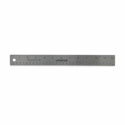Universal Stainless Steel Ruler with Cork Back and Hanging Hole, Standard/Metric, 12