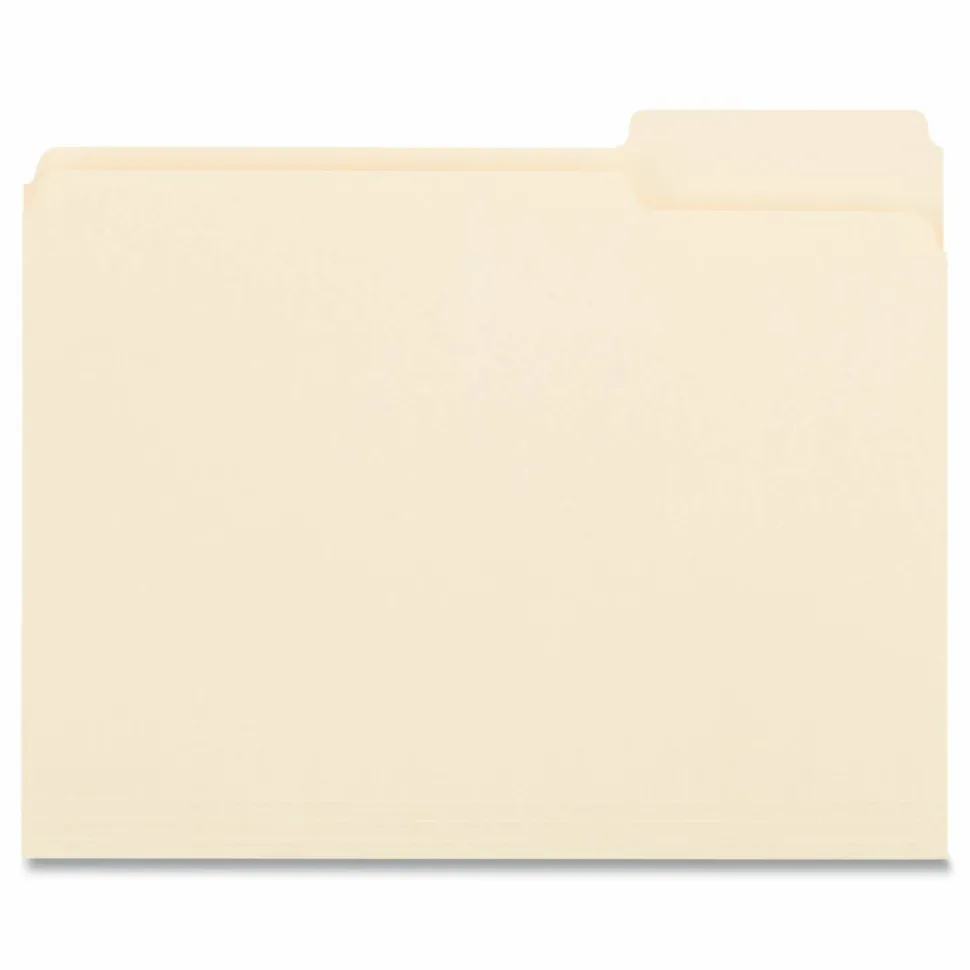 Universal Top Tab File Folders, 1/3-Cut Tabs: Right Position, Letter Size, 0.75" Expansion, Manila, 100/Box