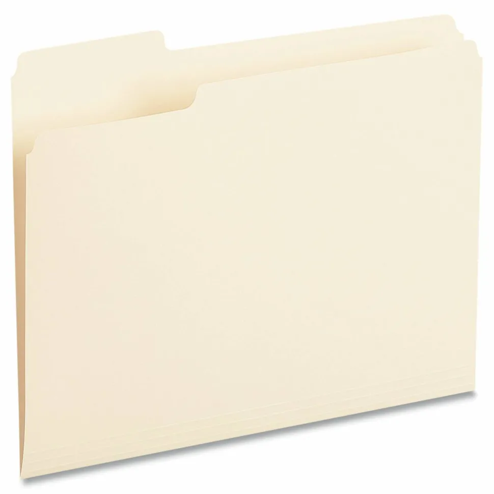 Universal Top Tab File Folders, 1/3-Cut Tabs: Left Position, Letter Size, 0.75" Expansion, Manila, 100/Box