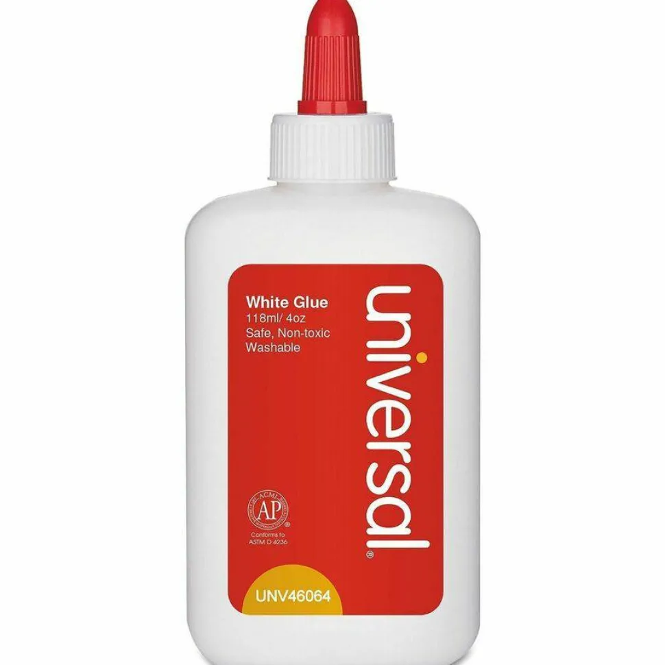 Universal Washable White Glue, 4 oz, Dries Clear, 3/Pack