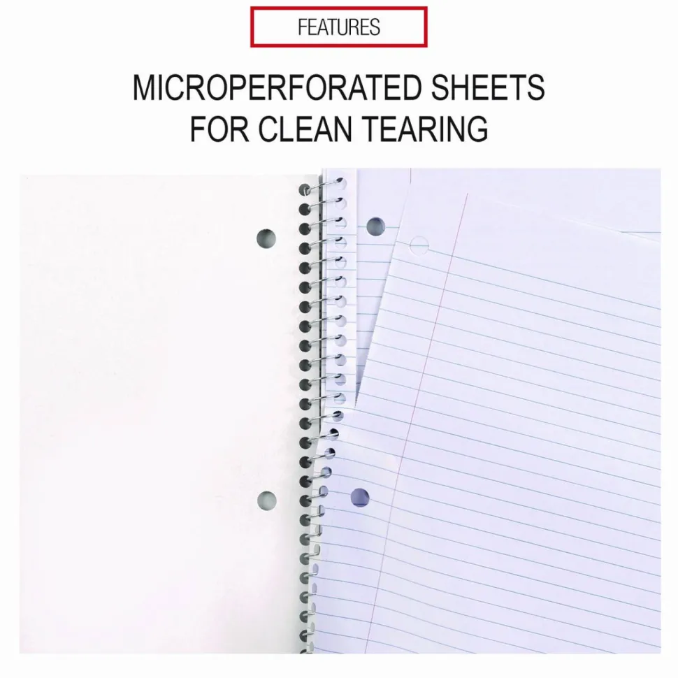 Universal Wirebound Notebook, 3-Subject, Medium/College Rule, Black Cover, (120) 11 x 8.5 Sheets