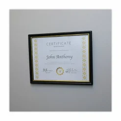 Universal All Purpose Document Frame, 8.5 x 11 Insert, Black/Gold, 3/Pack