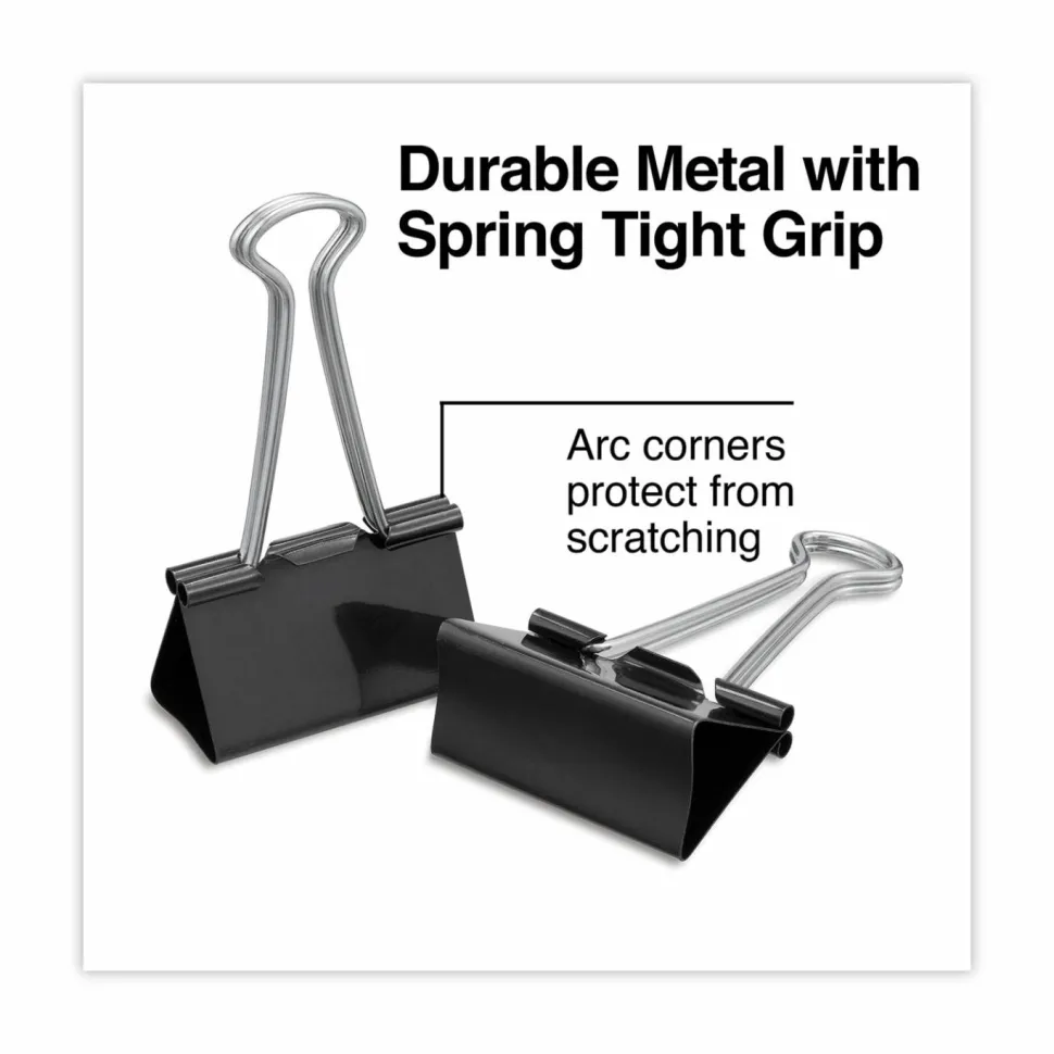 Universal Binder Clip Zip-Seal Bag Value Pack, Large, Black/Silver, 36/Pack