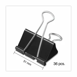 Universal Binder Clip Zip-Seal Bag Value Pack, Large, Black/Silver, 36/Pack