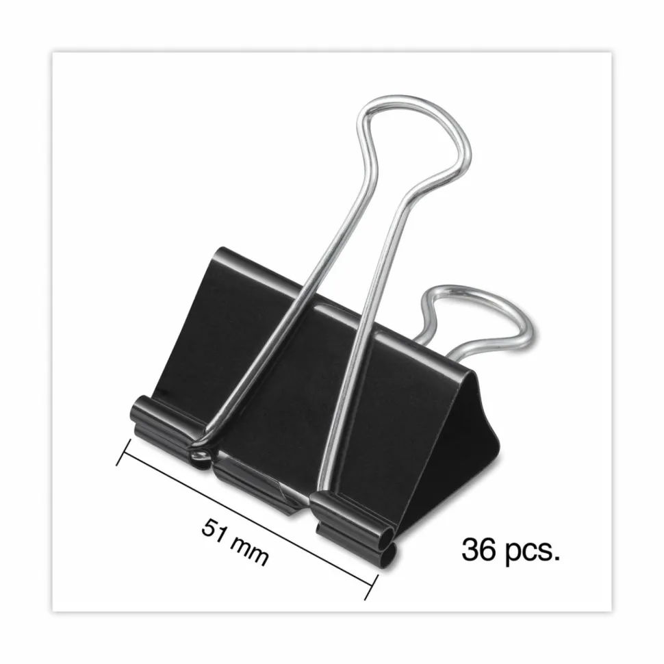 Universal Binder Clip Zip-Seal Bag Value Pack, Large, Black/Silver, 36/Pack