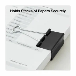 Universal Binder Clip Zip-Seal Bag Value Pack, Large, Black/Silver, 36/Pack