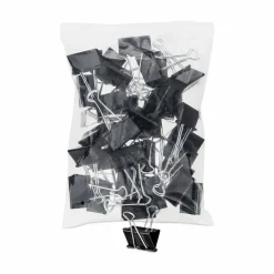 Universal Binder Clip Zip-Seal Bag Value Pack, Large, Black/Silver, 36/Pack