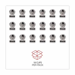 Universal Bulldog Magnetic Clips, Small, Nickel, 18/Pack