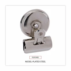 Universal Bulldog Magnetic Clips, Small, Nickel, 18/Pack