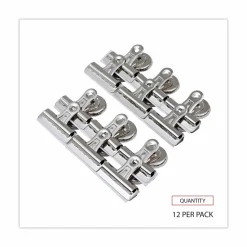 Universal Bulldog Magnetic Clips, Medium, Nickel, 12/Pack