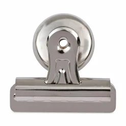 Universal Bulldog Magnetic Clips, Medium, Nickel, 12/Pack
