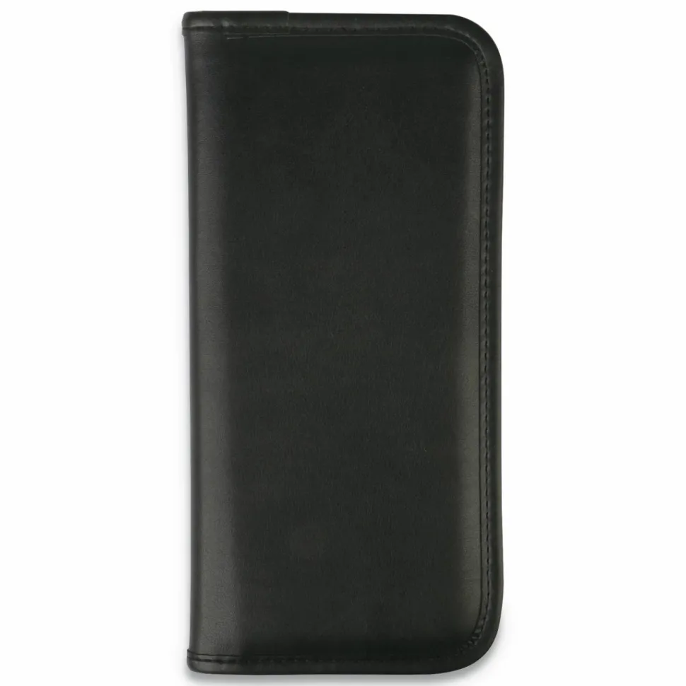 Universal Business Card Holder, Holds 160 3.5 x 2 Cards, 4.75 x 10.13, Vinyl, Black