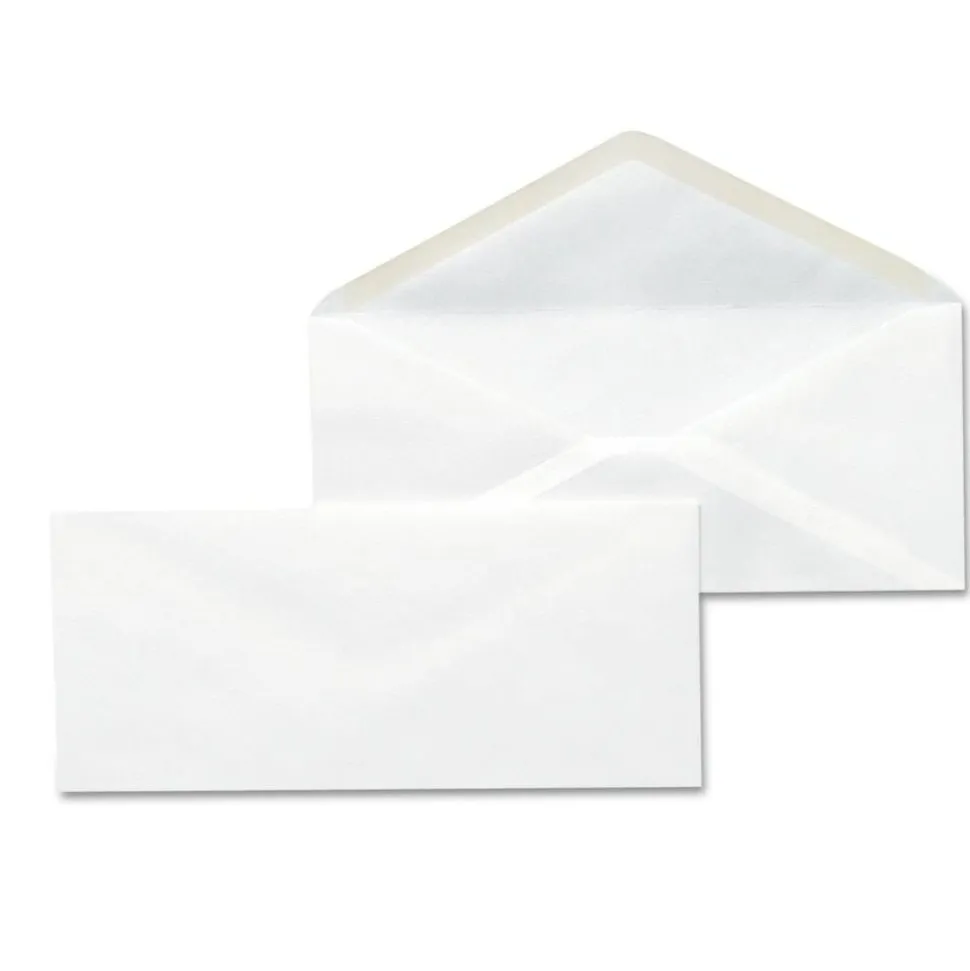 Universal #10 Business Envelopes, Gummed Seal, White, Box Of 500