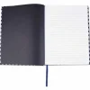 Universal Casebound Hardcover Notebook, 1-Subject, Wide/Legal Rule, Dark Blue/White Cover, (150) 10.25 x 7.63 Sheets