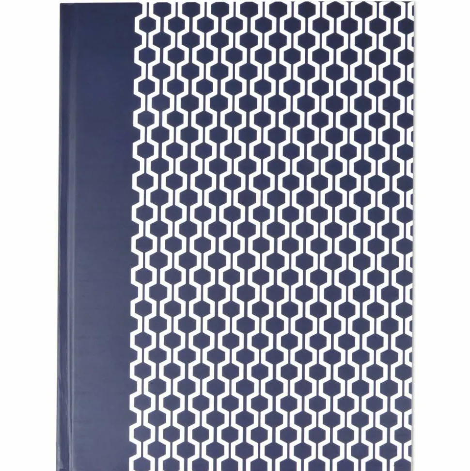 Universal Casebound Hardcover Notebook, 1-Subject, Wide/Legal Rule, Dark Blue/White Cover, (150) 10.25 x 7.63 Sheets