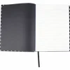 Universal Casebound Hardcover Notebook, 1-Subject, Wide/Legal Rule, Black/White Cover, (150) 10.25 x 7.63 Sheets