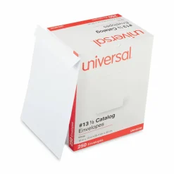 Universal Catalog Envelope, 24 lb Bond Weight Paper, #13 1/2, Square Flap, Gummed Closure, 10 x 13, White, 250/Box