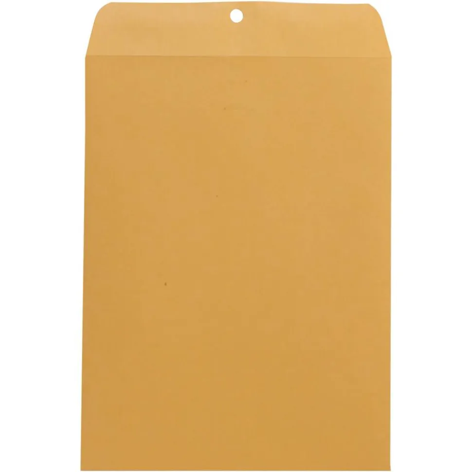 Universal Center-Seam 9" x 12" Manila Envelopes, Clasp Closure, 32 Lb, Brown Kraft, Box Of 100