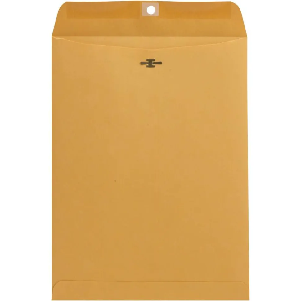 Universal Center-Seam 9" x 12" Manila Envelopes, Clasp Closure, 32 Lb, Brown Kraft, Box Of 100