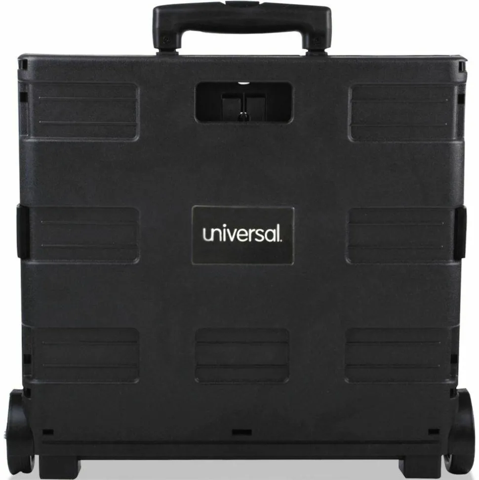 Universal Collapsible Mobile Storage Crate, Plastic, 18.25 x 15 x 18.25 to 39.37, Black
