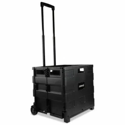 Universal Collapsible Mobile Storage Crate, Plastic, 18.25 x 15 x 18.25 to 39.37, Black