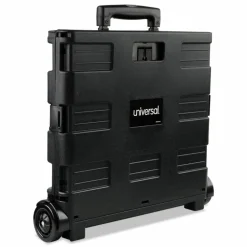 Universal Collapsible Mobile Storage Crate, Plastic, 18.25 x 15 x 18.25 to 39.37, Black