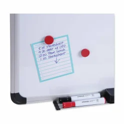Universal Combination Dry Erase/Bulletin Board, 36" x 24", Tan/White Surface, Black/Satin Aluminum Frame