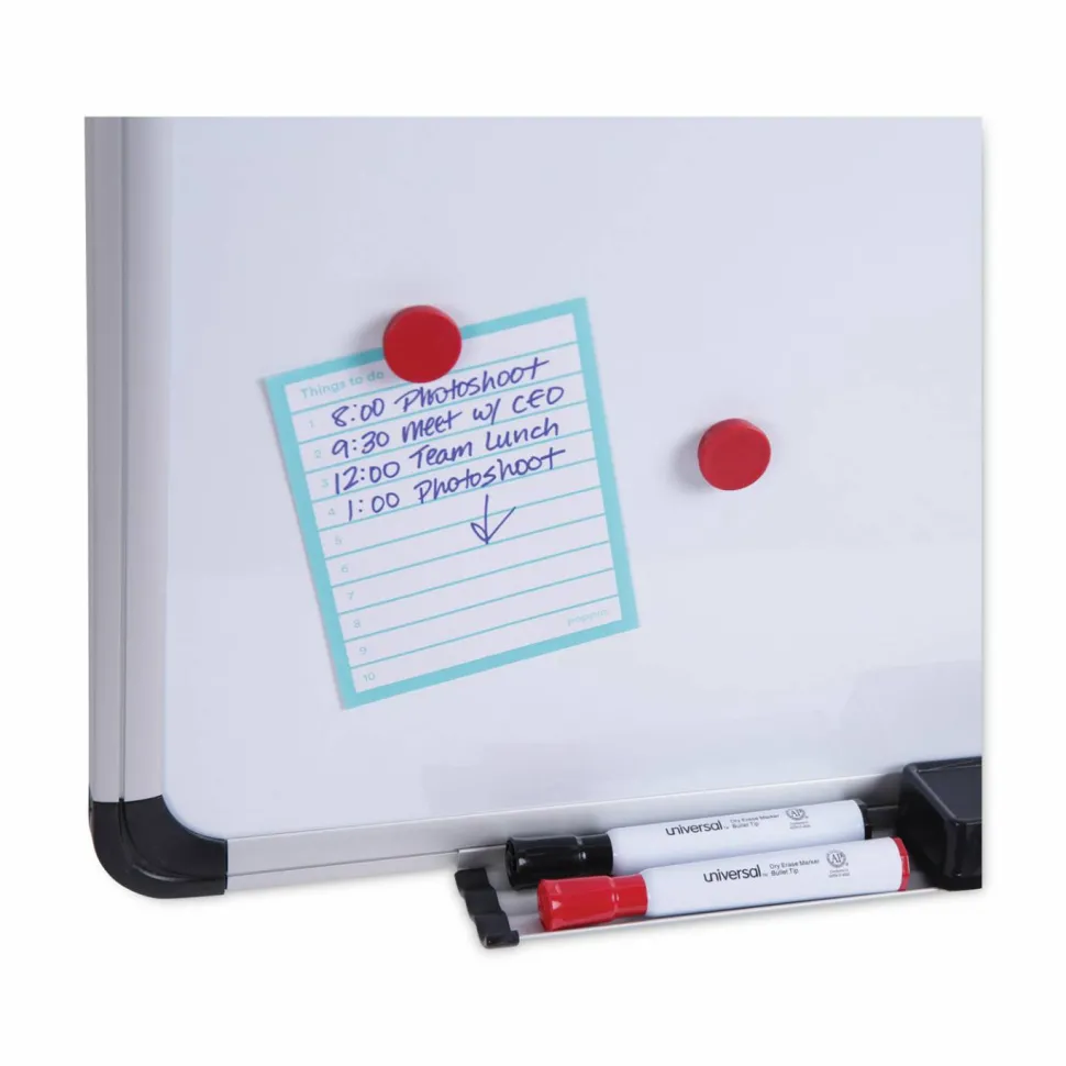 Universal Combination Dry Erase/Bulletin Board, 36" x 24", Tan/White Surface, Black/Satin Aluminum Frame
