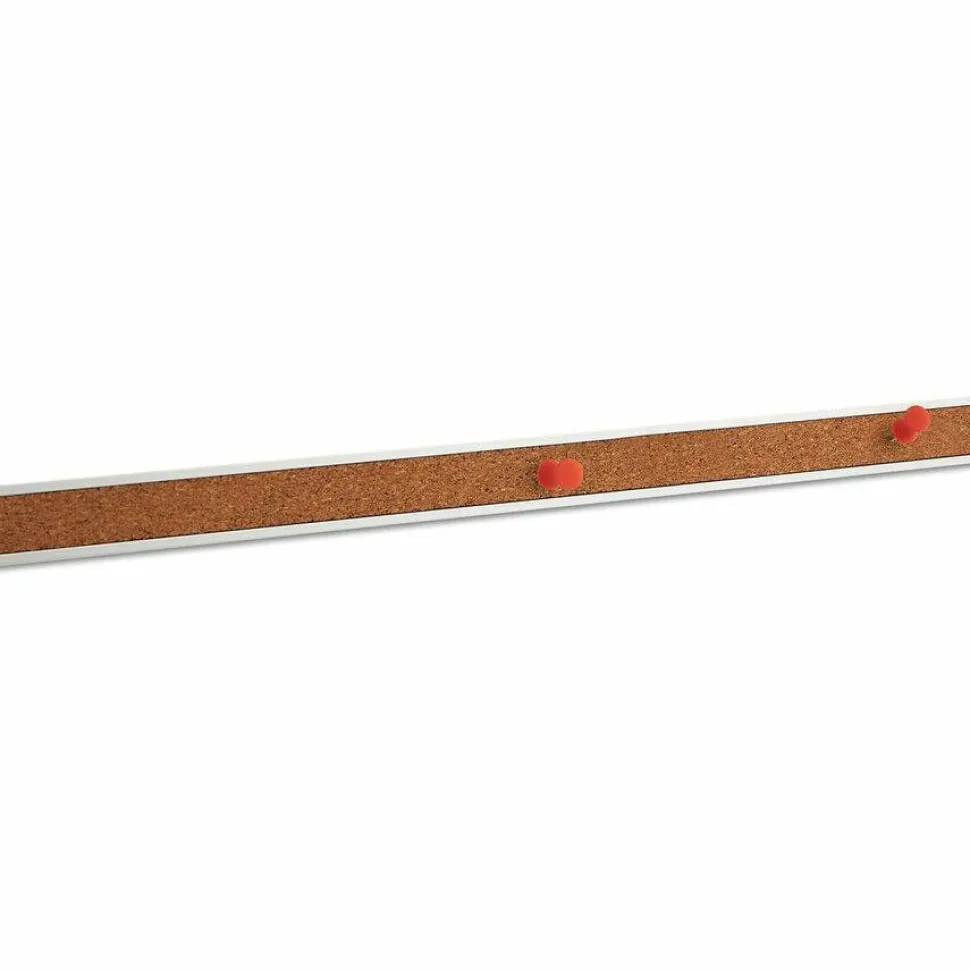 Universal Cork Bulletin Bar, 1" x 48", Brown/Silver