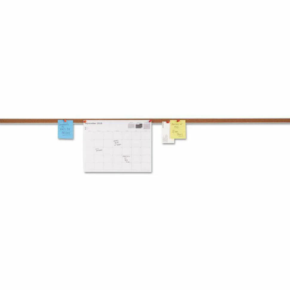 Universal Cork Bulletin Bar, 1" x 48", Brown/Silver