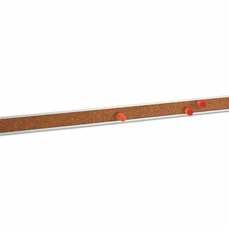 Universal Cork Bulletin Bar, 1" x 36", Brown/Silver