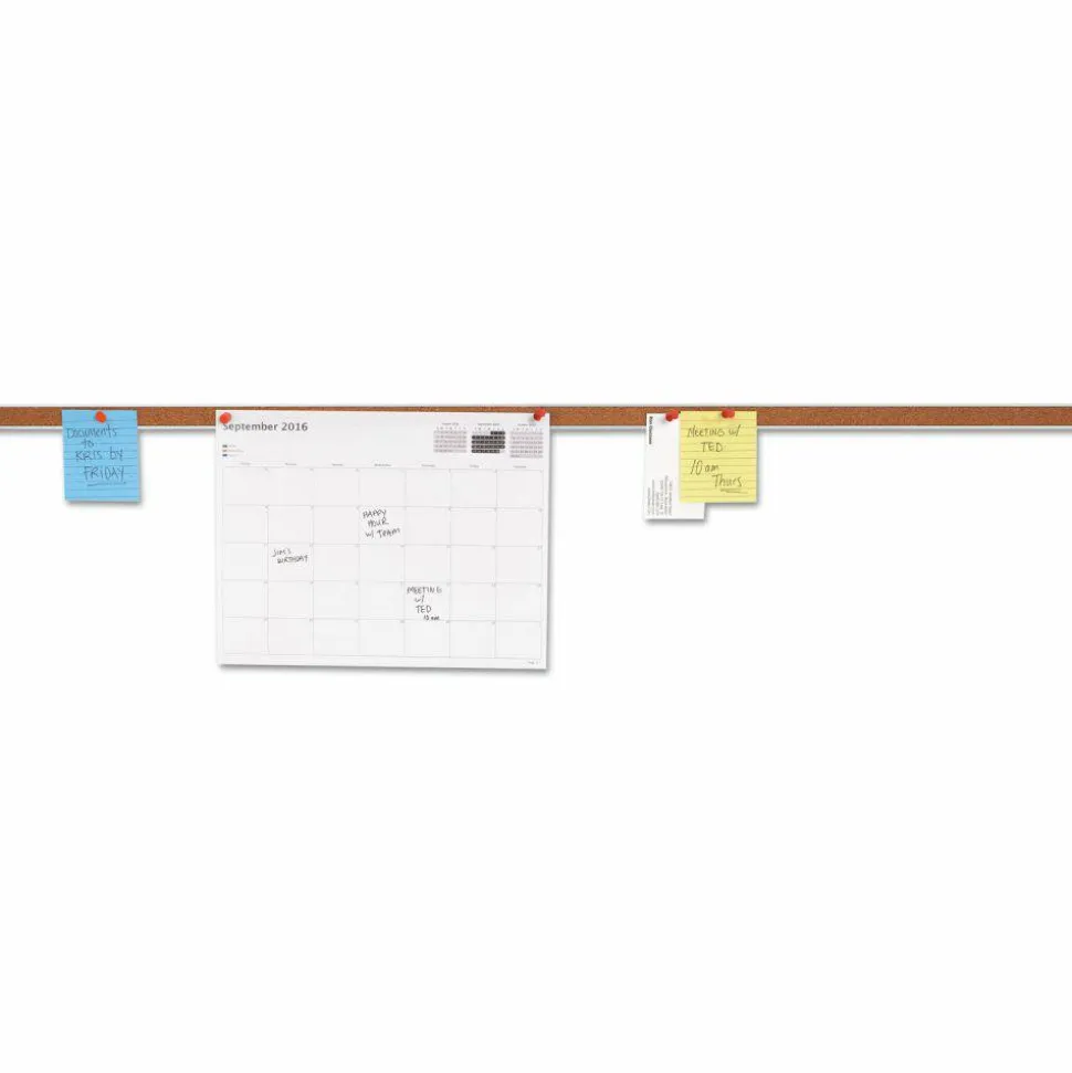 Universal Cork Bulletin Bar, 1" x 36", Brown/Silver