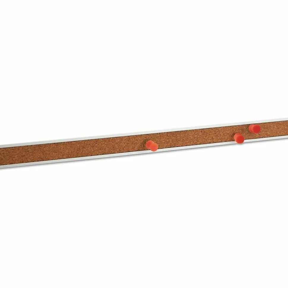 Universal Cork Bulletin Bar, 1" x 36", Brown/Silver