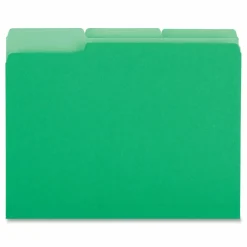 Universal Deluxe Colored Top Tab File Folders, 1/3-Cut Tabs: Assorted, Letter Size, Green/Light Green, 100/Box