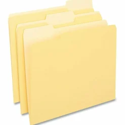 Universal Deluxe Colored Top Tab File Folders, 1/3-Cut Tabs: Assorted, Letter Size, Yellow/Light Yellow, 100/Box