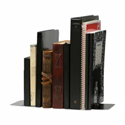 Universal Deluxe Economy Bookends, Nonskid Base, 4.75 x 5.25 x 5, Heavy Gauge Steel, Black, Pair