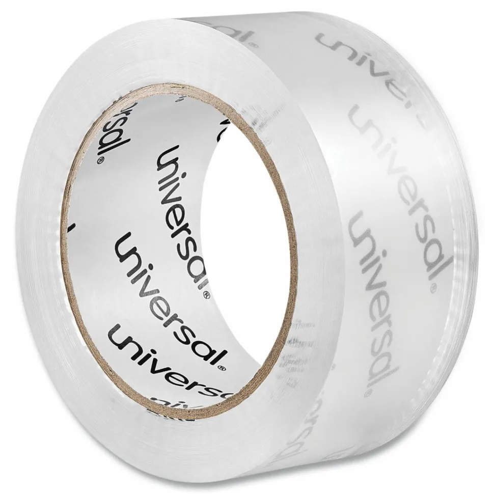 Universal Deluxe General-Purpose Acrylic Box Sealing Tape, 3" Core, 1.88" x 109 yds, Clear, 12/Pack