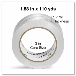Universal Deluxe General-Purpose Acrylic Box Sealing Tape, 3