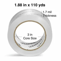 Universal Deluxe General-Purpose Acrylic Box Sealing Tape, 3