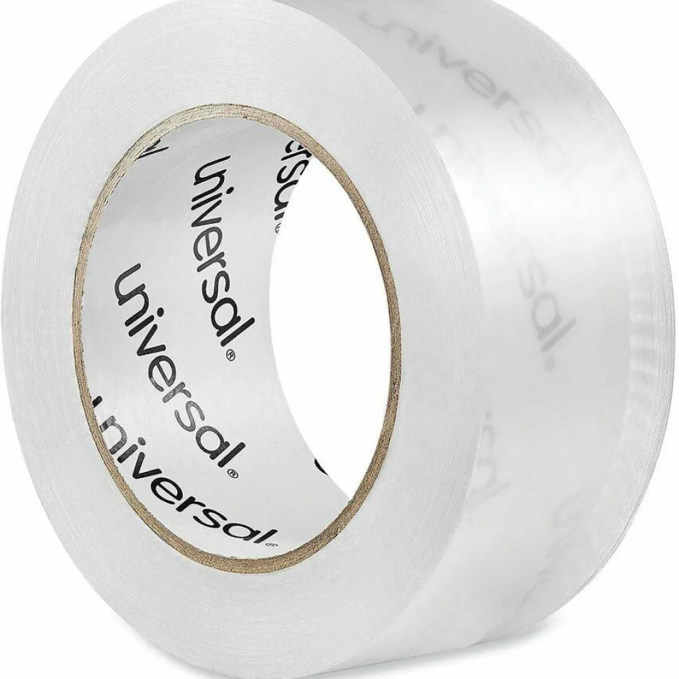 Universal Deluxe General-Purpose Acrylic Box Sealing Tape, 2 mil, 3" Core, 1.88" x 109 yds, Clear, 6/Pack