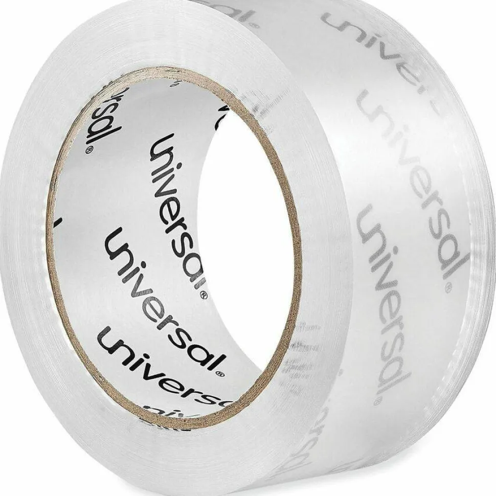 Universal Deluxe General-Purpose Acrylic Box Sealing Tape, 1.7 mil, 3" Core, 1.88" x 109 yds, Clear, 6/Pack