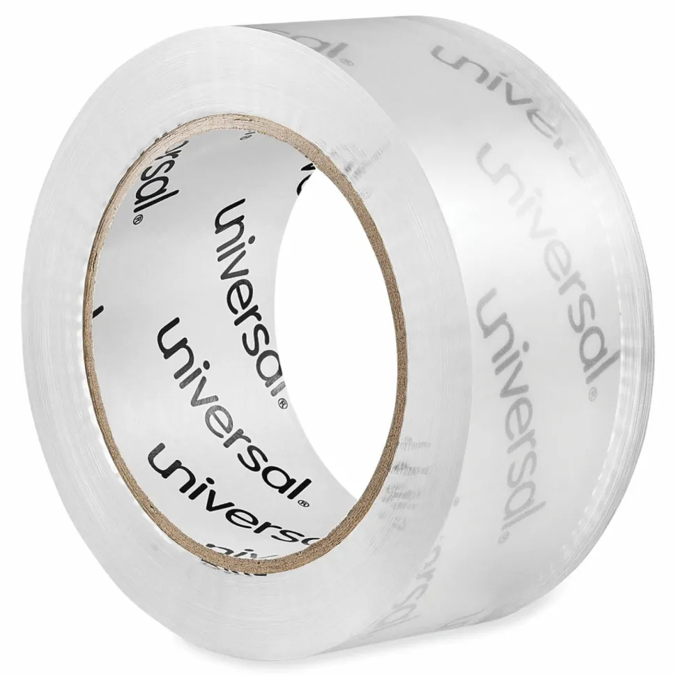 Universal Deluxe General-Purpose Acrylic Box Sealing Tape, 1.7 mil, 3" Core, 1.88" x 109 yds, Clear, 6/Pack