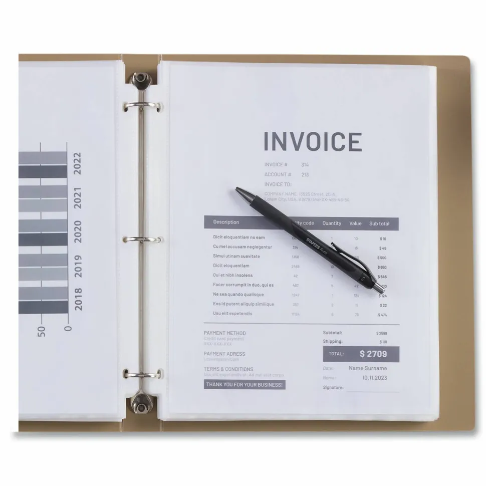 Universal Deluxe Heavyweight Sheet Protector, Side: 3-Hole Punched, Top Load 8.5 x 11 Insert, Clear Front, 100/Pack