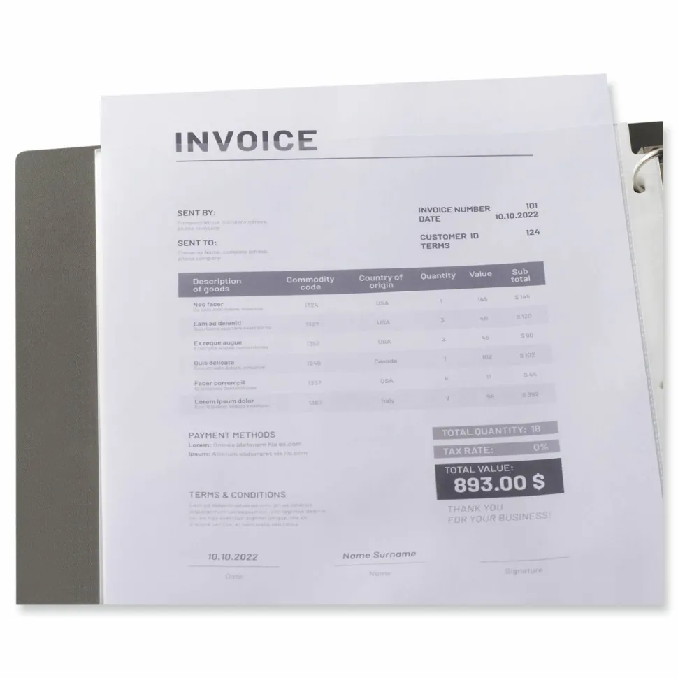 Universal Deluxe Heavyweight Sheet Protector, Side: 3-Hole Punched, Top Load 8.5 x 11 Insert, Clear Front, 100/Pack