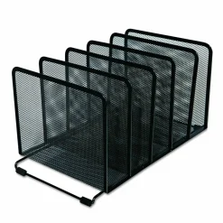Universal Deluxe Mesh Stacking Sorter, 5 Sections, Letter to Legal Size Files, 14.63" x 8.13" x 7.5", Black