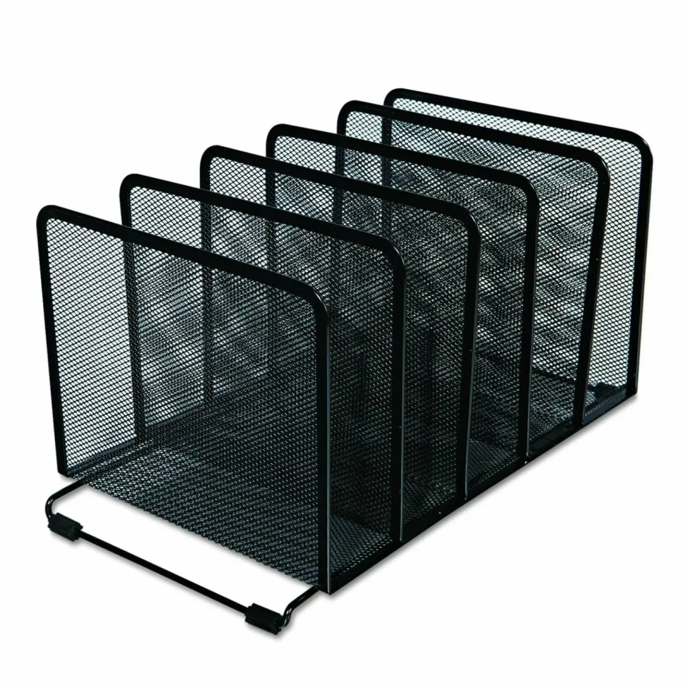 Universal Deluxe Mesh Stacking Sorter, 5 Sections, Letter to Legal Size Files, 14.63" x 8.13" x 7.5", Black